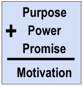 Purpose and Power and promise add up to motivation