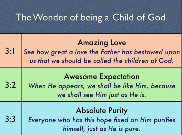 The wonder of being a child of God. 1 John 3:1-3