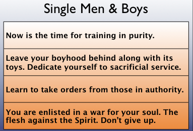 Training single men and boys