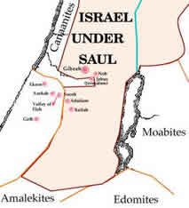 Map of Amalekites and Israel