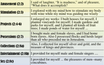 Outline Ecclesiastes 2:1-11 pleasure