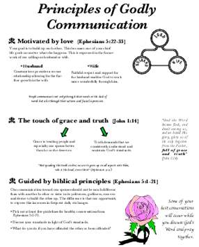 Principles of Godly Communication
Session #2