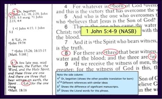 The references for 1 John 5:4-8
