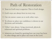 Path of restoration