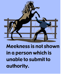 Meekness is not shown when a person is unable to submit to one in authority.