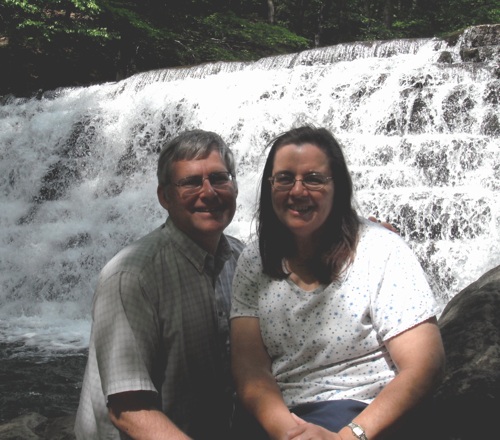Paul and Linda by waterfalls on thier 32nd anniversary celebration