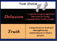 Diagram of delusion and truth - your choice