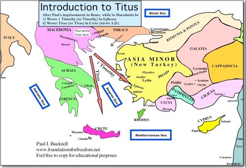 NT Map for Titus and Tmothy