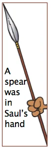 A spear was in Saul’s hand