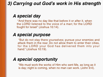 Carrying out GOd's work in strength
