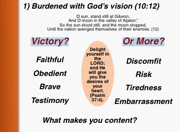Burdened with God's vision (Joshua 10:12)