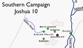 Joshua 10 Map: The Southern Campain