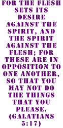 Galatians 5:27 flesh  against the spirit