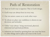 Path of restoration