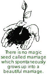 No magic seed which spontaneously produces a beautiful marriage.