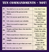 Ten Commandments NOT!